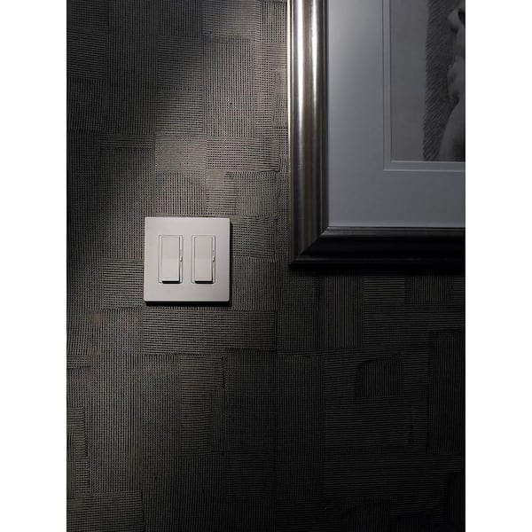Lutron - Claro 2 Gang Wall Plate for Decorator/Rocker Switches, Satin, Snow (SC-2-SW) (1-Pack)