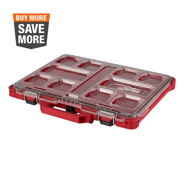 Milwaukee PACKOUT 11-Compartment Low-Profile Impact Resistant Portable Small Parts Organizer