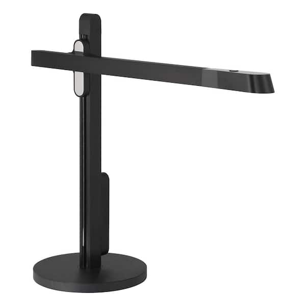 George Kovacs Kovacs 18.38 in. Anodized Brushed Black Dimmable LED Task Table Lamp with Adjustable Height-Slider and Aluminum Shade
