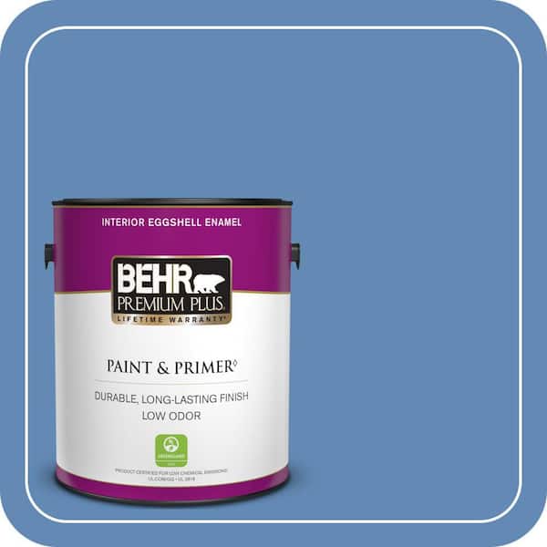 BEHR PREMIUM PLUS 1 gal. #580B-6 Castle Moat Eggshell Enamel Low Odor Interior Paint & Primer