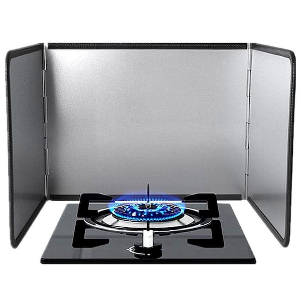 3-Sided Foldable Stainless Steel Splatter Guard, Nonstick Oil Splatter Guard for Frying