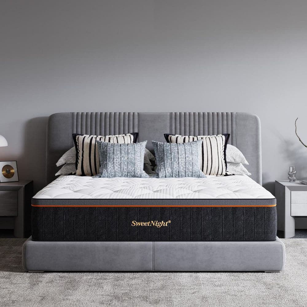 Sweetnight Cooling King Medium Hybrid Breathable 14 in. Bed-in-a-Box Mattress, Pressure Relief for a Breathable Sleep