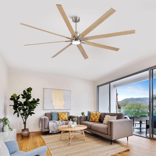 Sevenine Coastal 84 in. Indoor Brushed Nickel Large Windmill