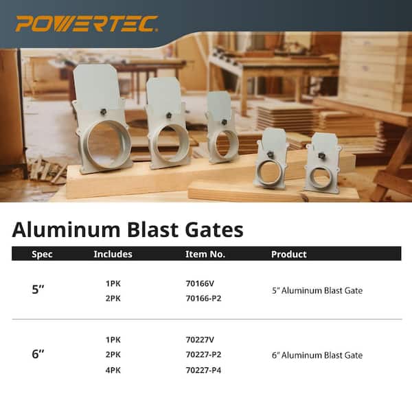 6 in. Blast Gate for Dust Collector/Vacuum Fittings, (2-Pack)