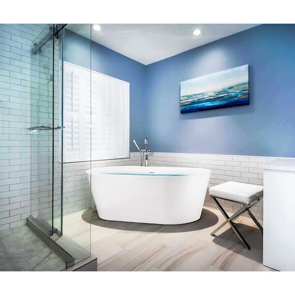 AKDY 59 in. Fiberglass Double Ended Flatbottom Non-Whirlpool