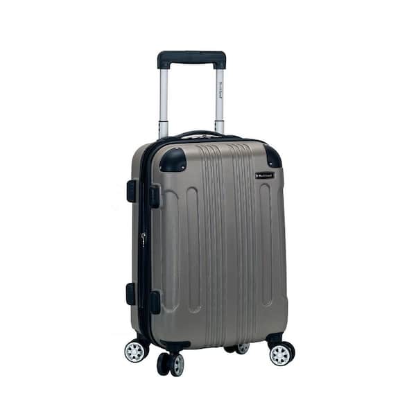 Rockland London Expandable 20 in. Hardside Spinner Carry On Luggage, Silver