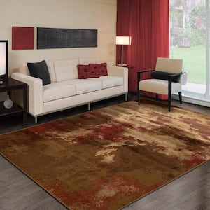 Pixie Maroon 7 ft. x 9 ft. Modern Color Abstract Indoor Area Rug