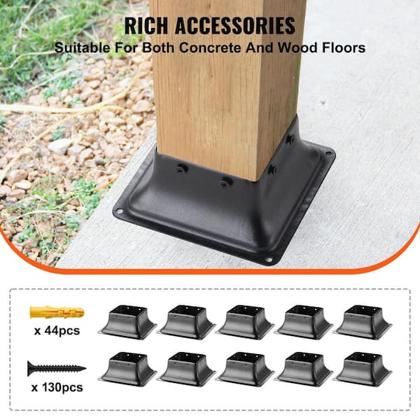 VEVOR Post Base 4in.x 4in. 10-Pieces Internal 3.6in. x 3.6in. Heavy ...
