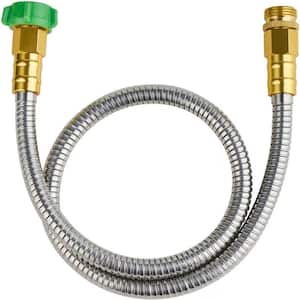 5/8 in. Dia x 3 ft. 304 Stainless Steel Short Garden Hose with Female to Male Metal Connector, Anti-Leakage Kink Free