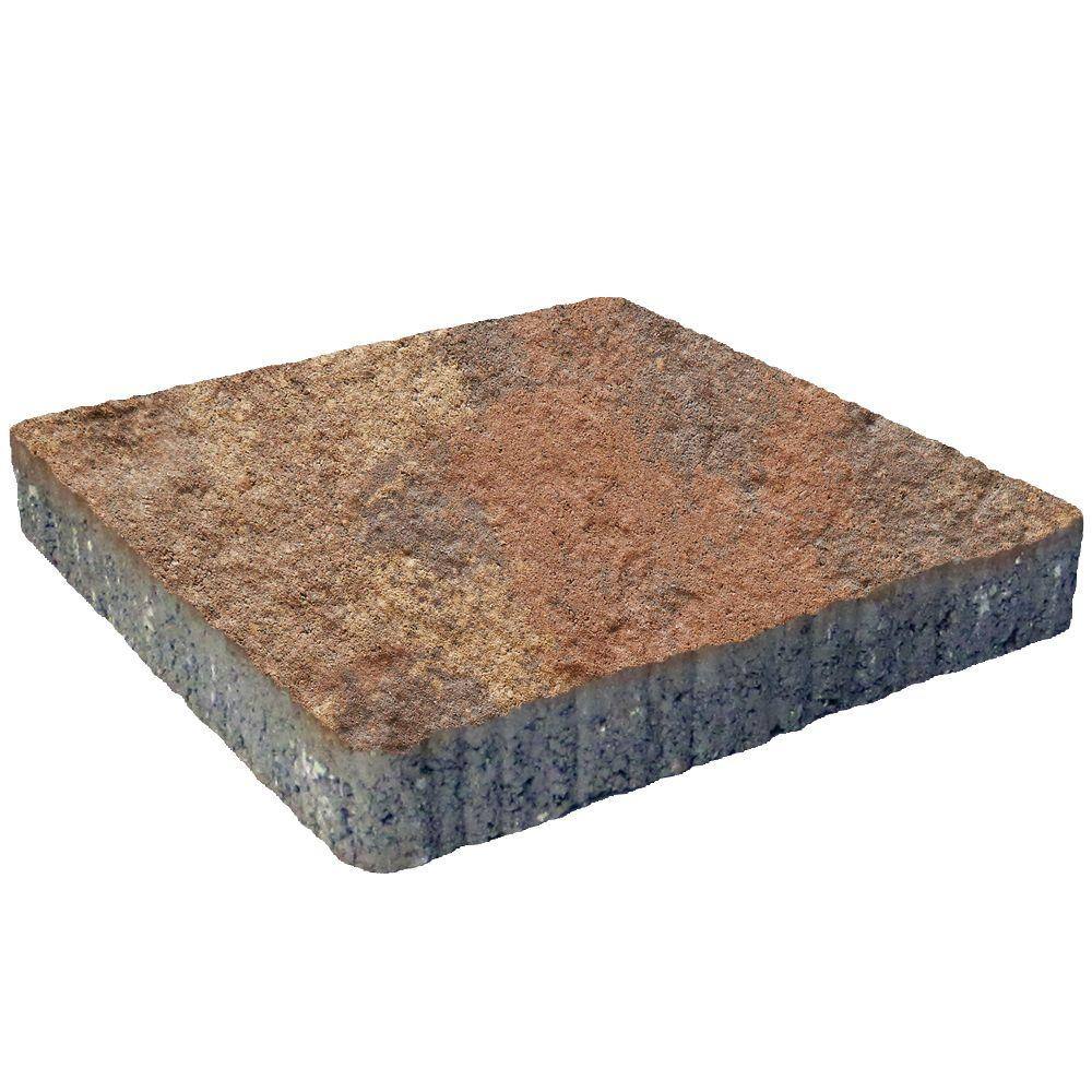 Pavestone Modular Pavestone Capriana Medium 14 in. x 14 in. Abbronza Blend Concrete Step ...