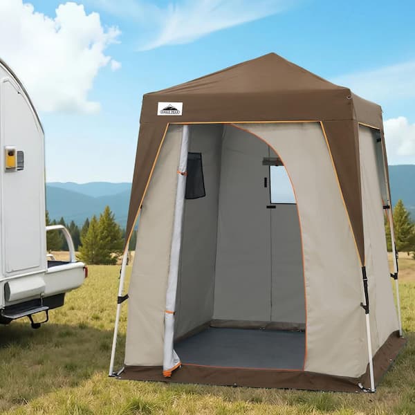 6 ft. W x 6 ft. D Pop Up Privacy Tent with Ground Mat, Camping Shower Tent Changing Room Portable Tent