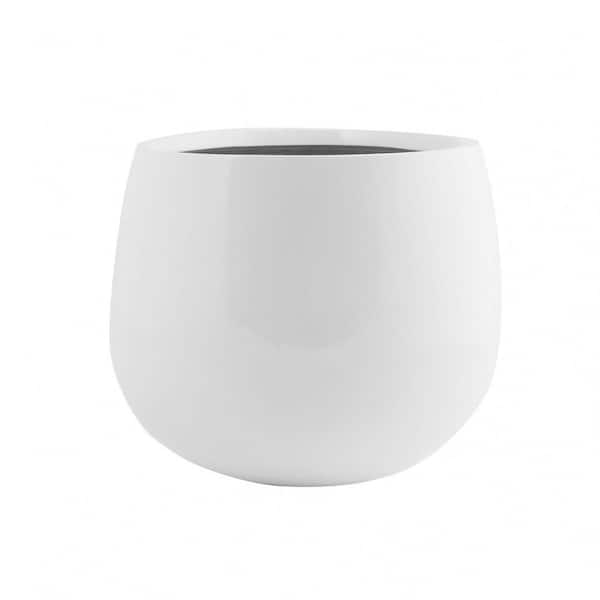 Java Pot White PotteryPots Kevan 9.84 in L Glossy White Color Planter- Made of ...