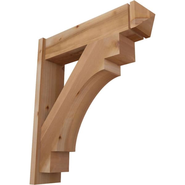 Ekena Millwork 8 in. x 34 in. x 30 in. Merced Arts and Crafts Smooth Western Red Cedar Outlooker