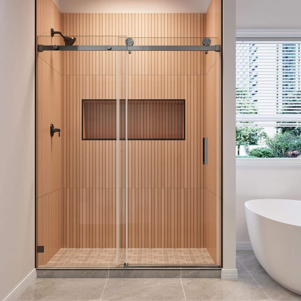 44-49 in. W x 76 in. H Single Sliding Frameless Bathroom Shower Door Gungray 3/8 in. Clear SGCC Tempered Glass price history on PriceWatchPro