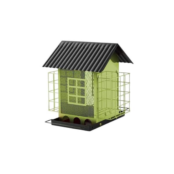 Oyezvary Green Metal Outdoors Hanging Bird Feeders with 3. 7 lbs. Capacity, Double Suet Cage Cake, Sturdy and Weatherproof