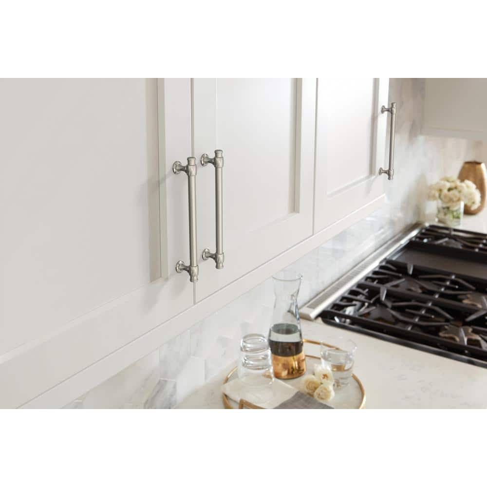 Satin Nickel 6-5/16 inch Center-to-Center Cabinet Pull