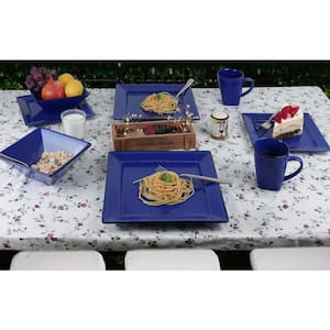 16-Piece Casual Blue Ceramic Stone Dinnerware Set (Service for 4)