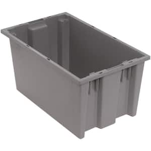 5-Gal. Genuine Stack and Nest Tote in Gray (Lid Sold Separately) (6-Pack)
