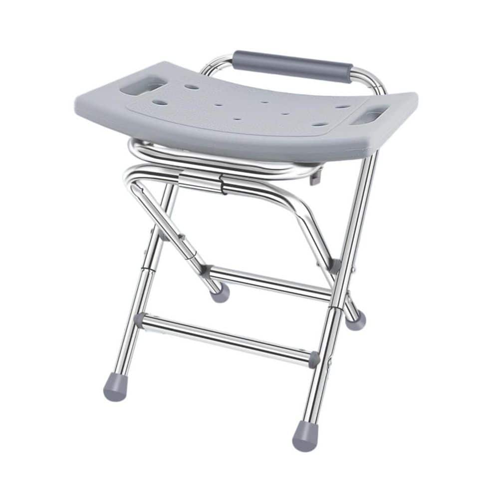 16.9 in. W 400 LBS Load Anti-Slip Foldable Lightweight Travel Shower Seat Stainless Steel Curved Shower Stool in Gray price history on PriceWatchPro