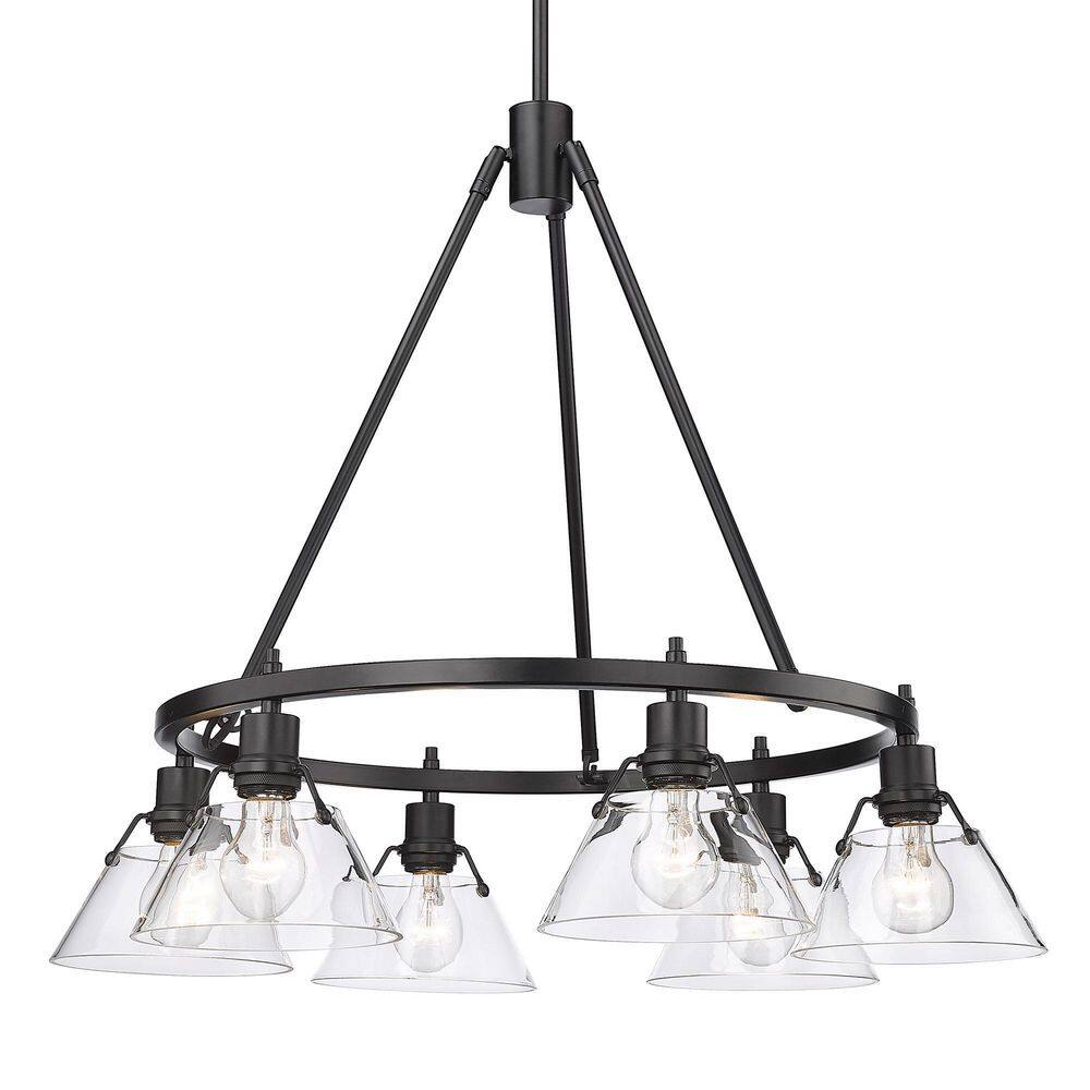 Orwell Matte Black and Clear Glass 6-Light Chandelier