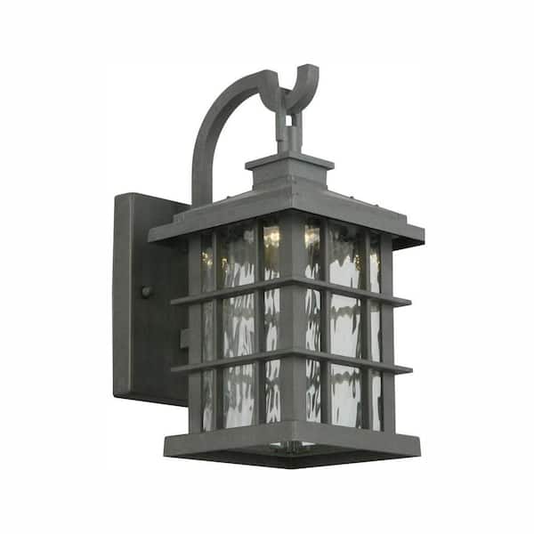 Summit Ridge 11.88 in. Zinc Integrated LED Outdoor Wall Light Lantern Sconce
