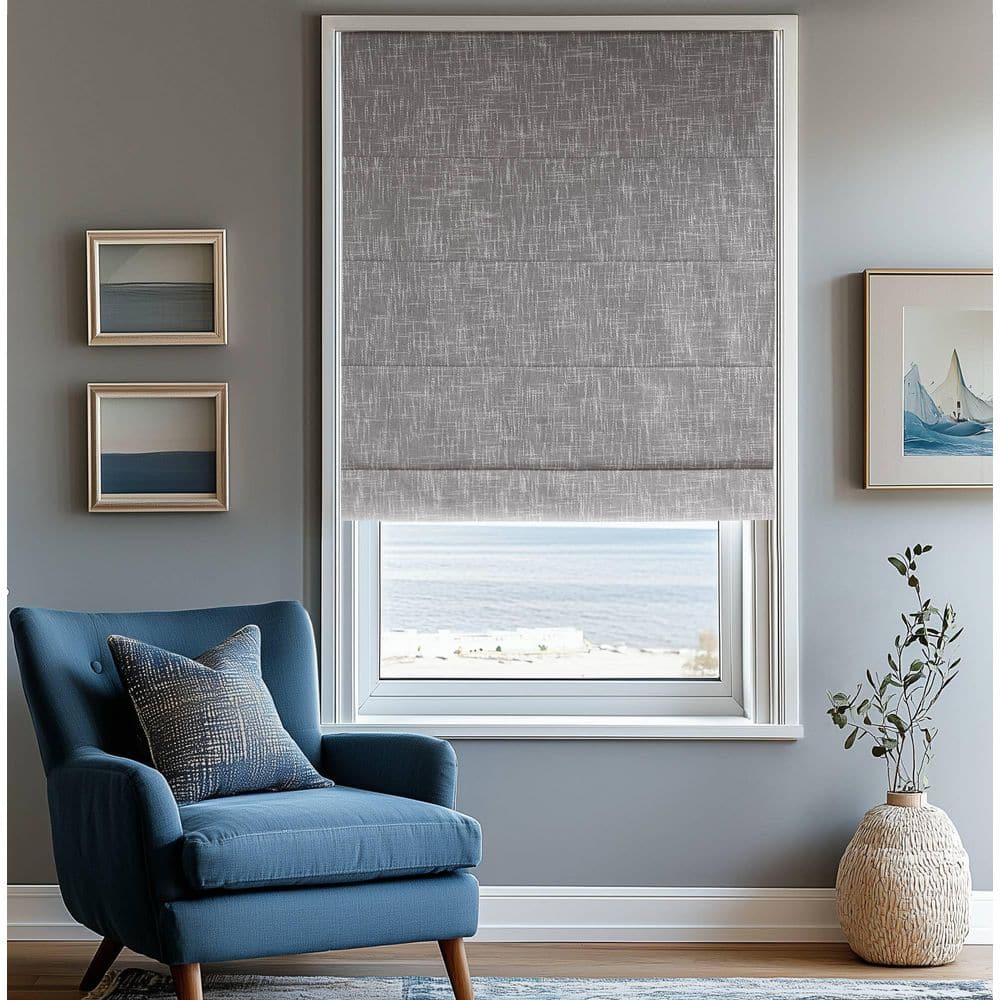 Quincy Grey Cordless Total Blackout Roman Shade - 33 in. W x 64 in. L price history on PriceWatchPro