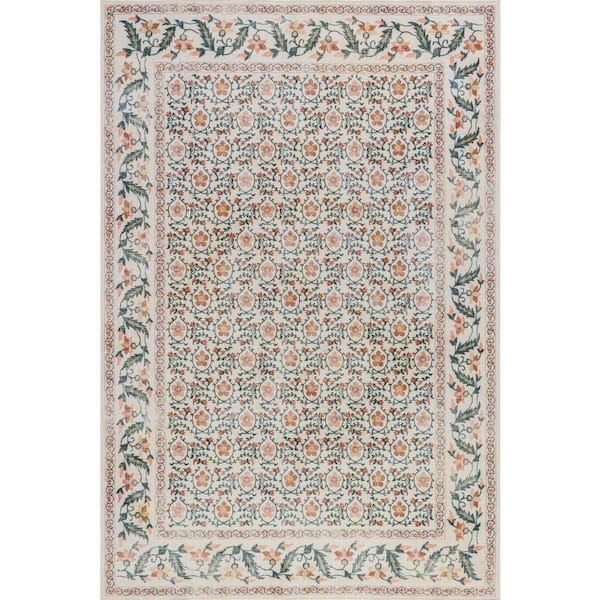 Lylah Smart Plus with SplashGuard Area Ivory 4 ft. x 6 ft. Indoor Area Rug
