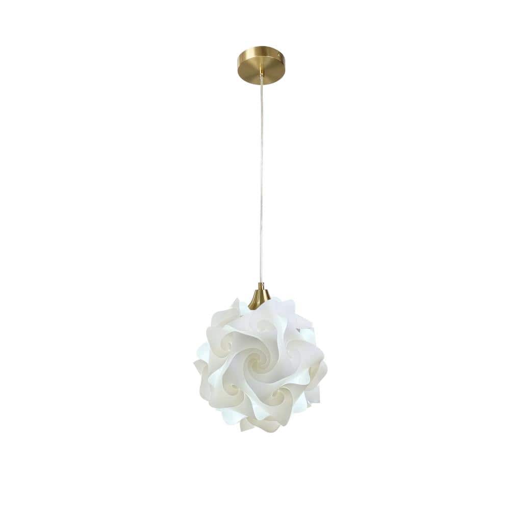 Hado 1-Light White Globe Shaded Pendant Light