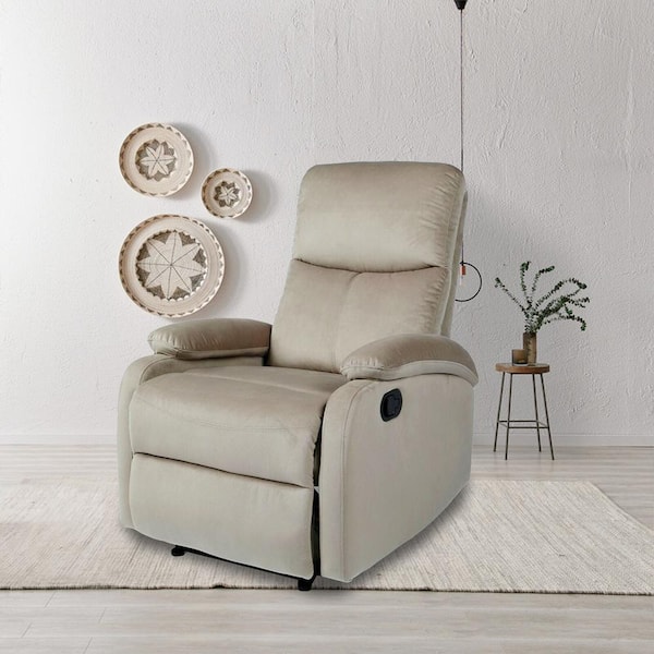 Pinksvdas A Big and Tall Beige Massage Recliner Chair with Massage