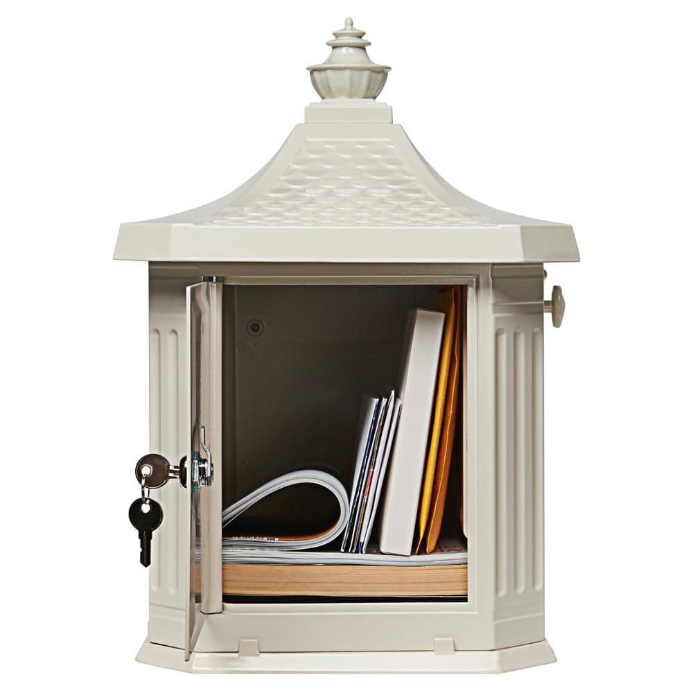 Large White Cast Aluminum Locking Pedestal Mailbox