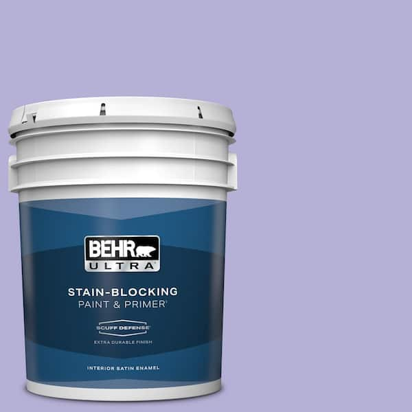 BEHR ULTRA 5 gal. #630B-4 Freesia Purple Extra Durable Satin Enamel Interior Paint & Primer