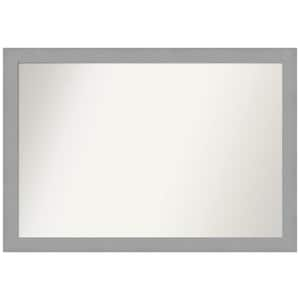 Brushed Nickel 39.5 in. W x 27.5 in. H Non-Beveled Bathroom Wall Mirror in Silver