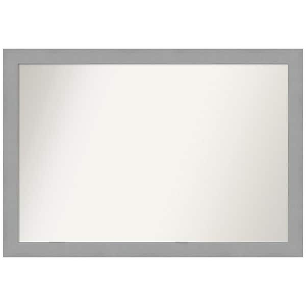 Amanti Art Brushed Nickel 39.5 in. W x 27.5 in. H Non-Beveled Bathroom Wall Mirror in Silver