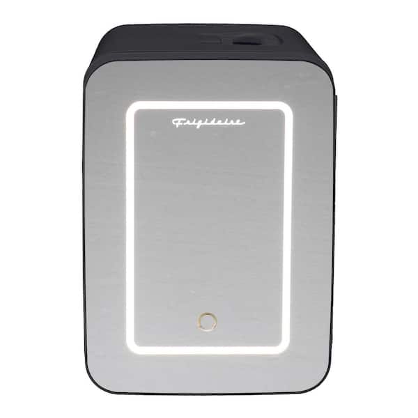 . 35 cu. ft. Portable Mini Fridge in Black with Lighted Mirror Door without Freezer