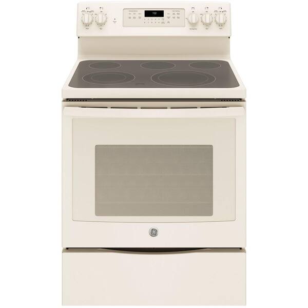 GE 5.3 cu. ft. Electric Range with Self-Cleaning Convection Oven in Bisque