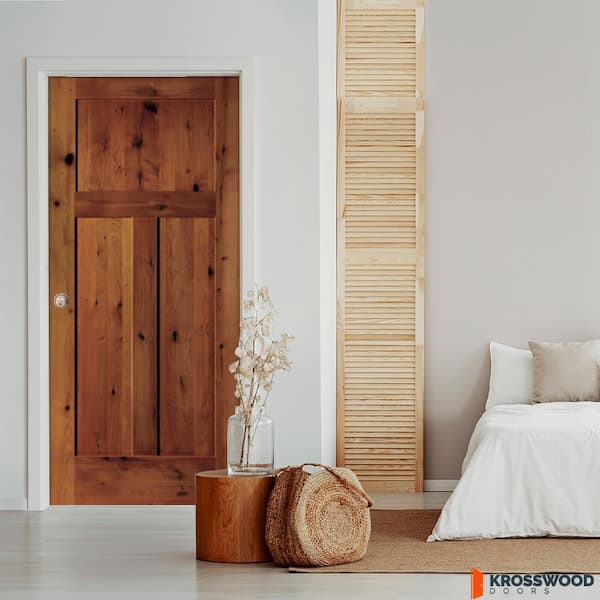 Krosswood Doors 36in.x80in. Craftsman Right-Hand Knotty Alder Red