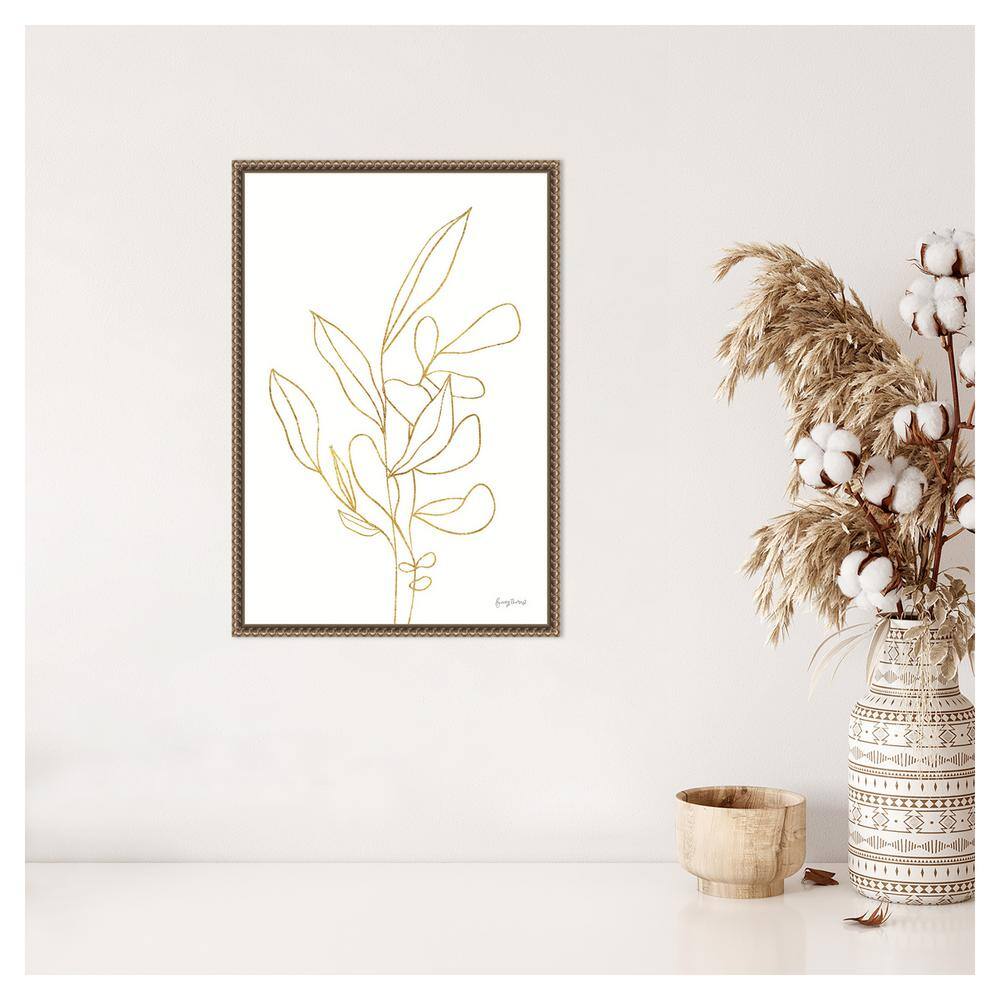 Amanti Art Rooted Florals V Gold by Becky Thorns Canvas Wall Art Print Framed 16 x 23-in.