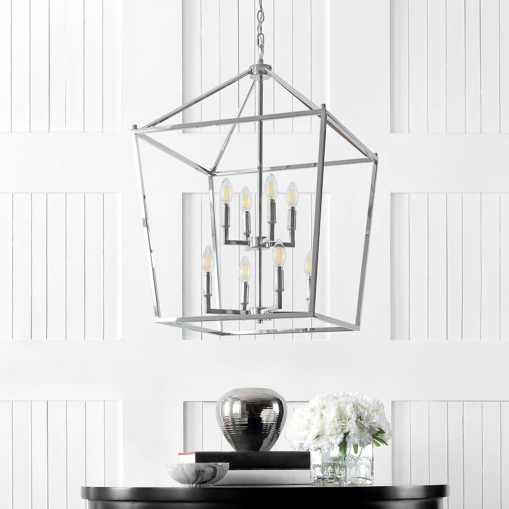 Pagoda 20" Chrome LED Lantern Pendant Light