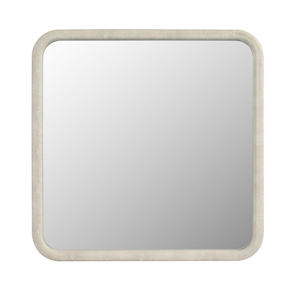 24 in. W x 24 in. H Square PU Covered MDF Framed Wall Bathroom Vanity Mirro