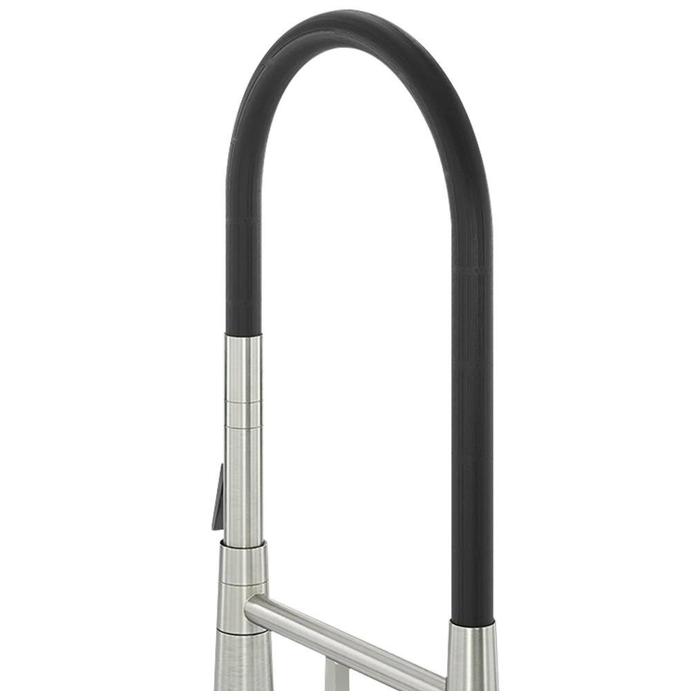 Brushed Nickel Single-Handle Kitchen Faucet with Dual-Function Spray Head
