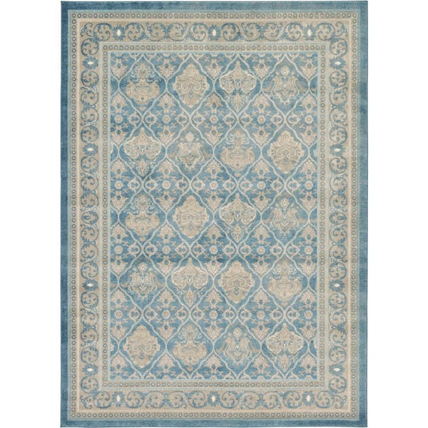 Unique Loom Salzburg Kasern Light Blue 7' 0 x 10' 0 Area Rug