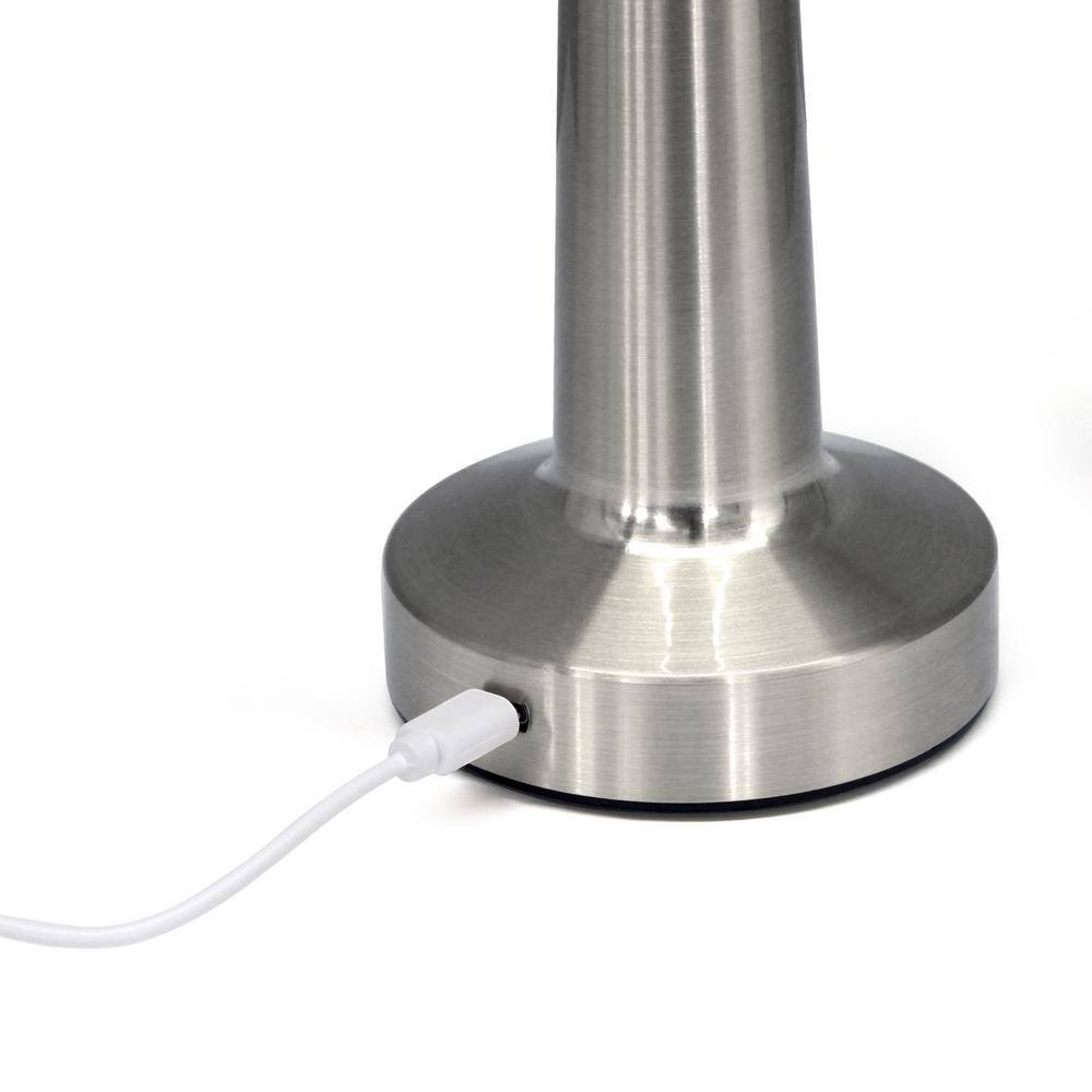 8.5" Silver Cordless Touch Sensor Desk Lamp with Dimming
