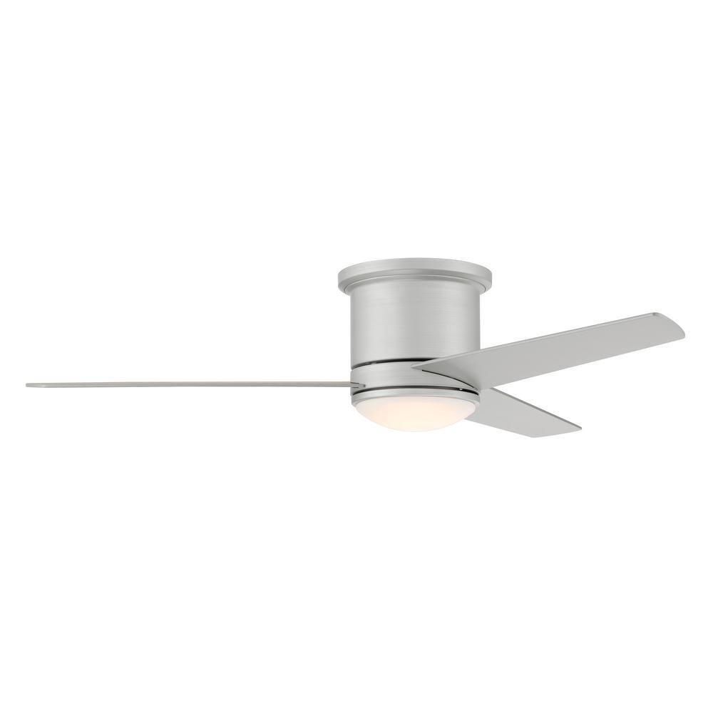 Cole 52'' Painted Nickel Flush Mount Ceiling Fan with LED Light