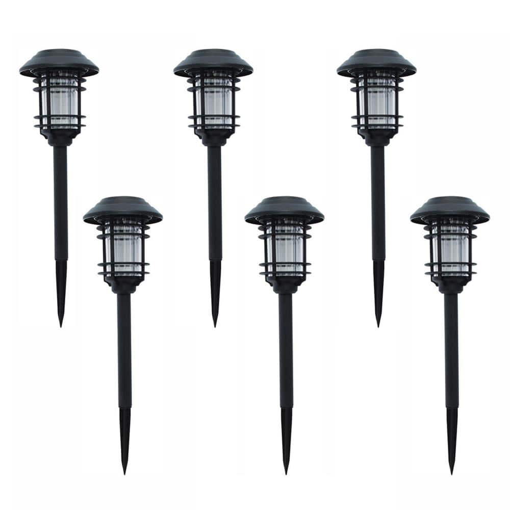 BUCASA Black Low Voltage Solar Powered Integrated LED Pathway Light Pack &  Reviews