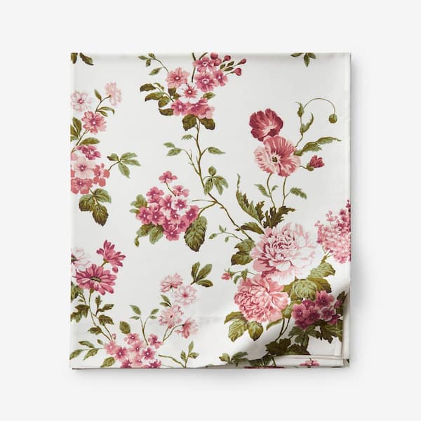 Legends Hotel Victorian Bloom Wrinkle-Free Ivory Multi Sateen Full Flat Sheet