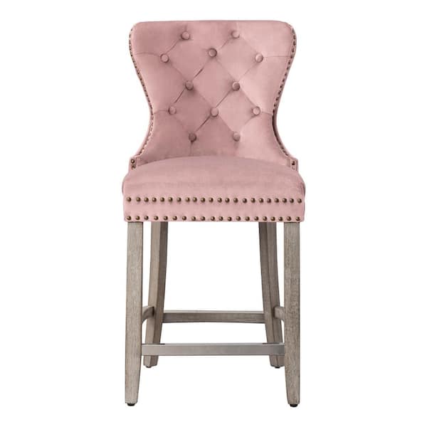 Pink 2024 wooden stool