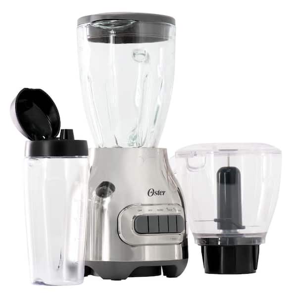 Oster 3-in-1 Kitchen System 48 oz. 5-Speed in Chrome 700-Watt Blender with Blend-N-Go Cup
