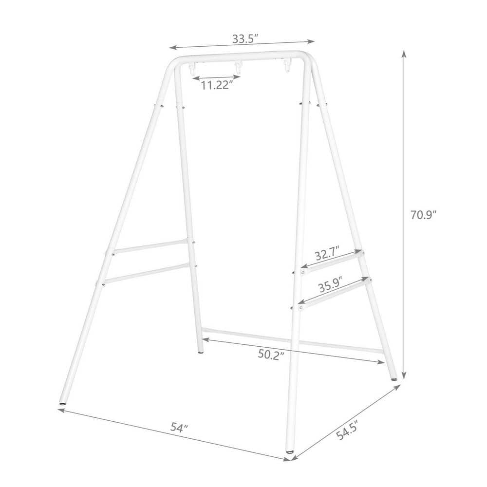 White Powder-Coated Heavy Duty Metal Hammock Chair Stand