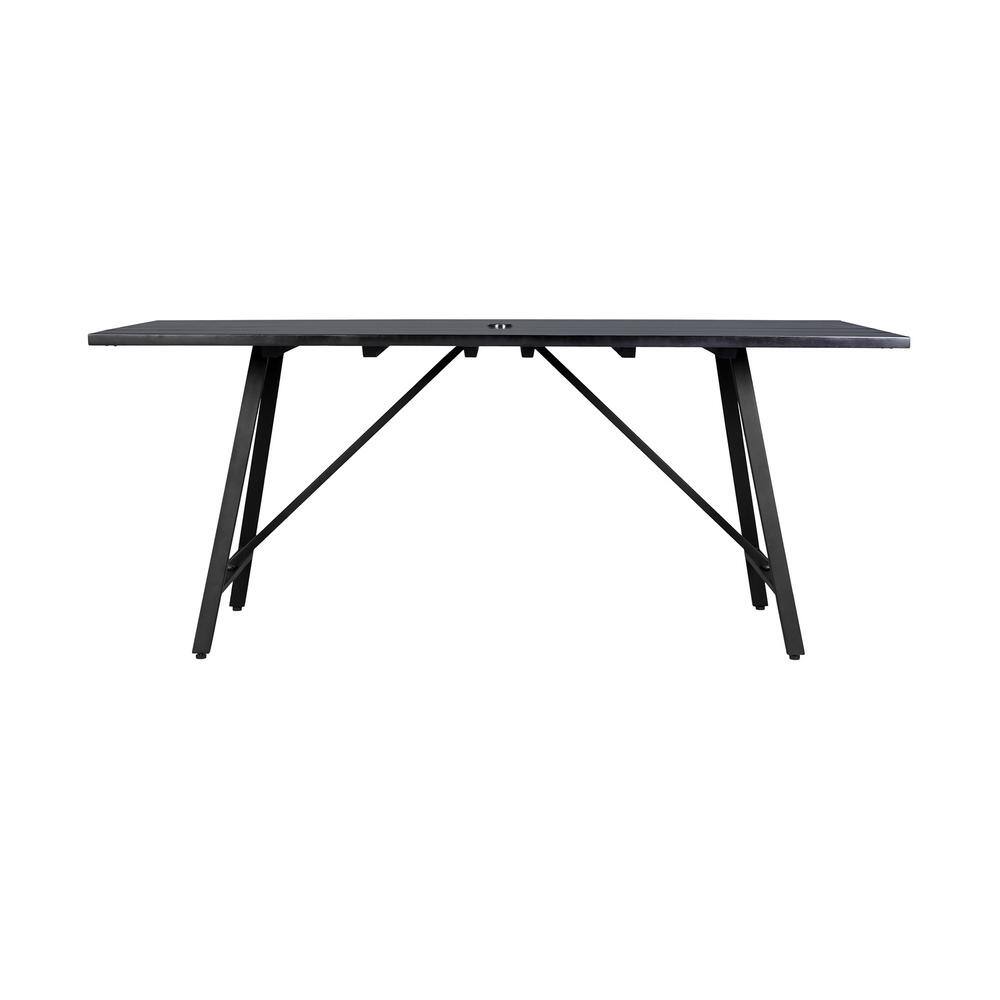 8-Person Dark Eucalyptus Wood and Gray Rope Outdoor Dining Set