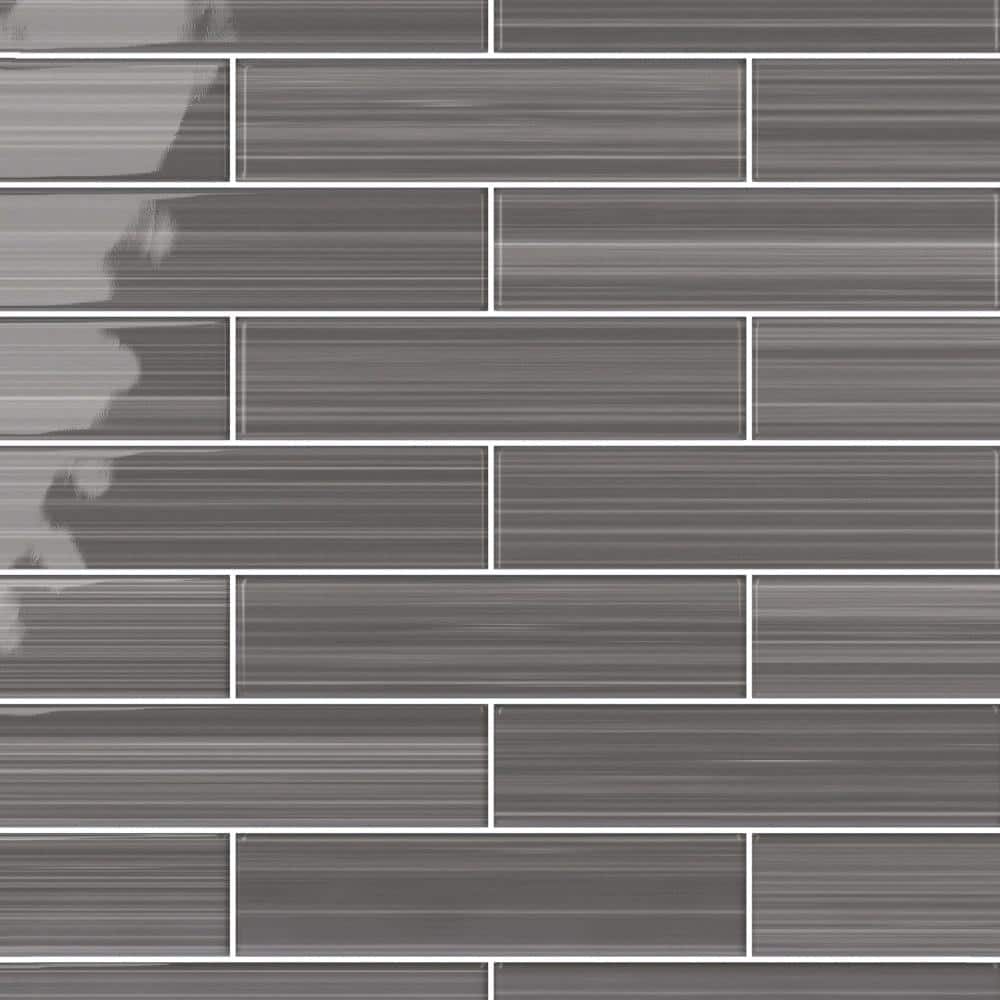Hand Painted Rectangular 3 in. x 12 in. Warm Gray 80 Glass tile (10 sq. ft./per Case) price history on PriceWatchPro